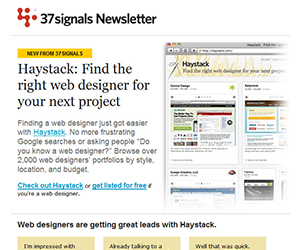 37signals email newsletter November 2009