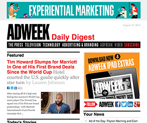 Adweek email newsletter August 2014