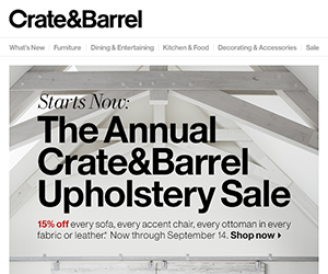 Crate & Barrel email newsletter August 2014