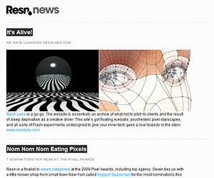 Resn email newsletter November 2009