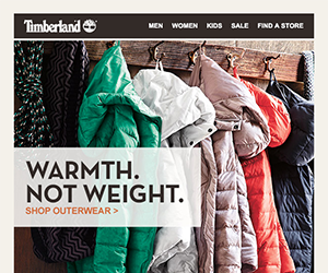 Timberland email newsletter November 2014