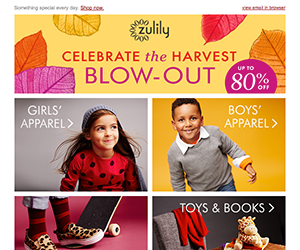 Zulily email newsletter October 2014